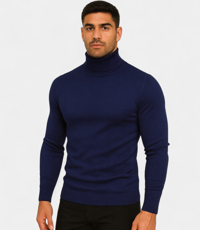Men's Slim Fit Ribbed Turtleneck Sweater