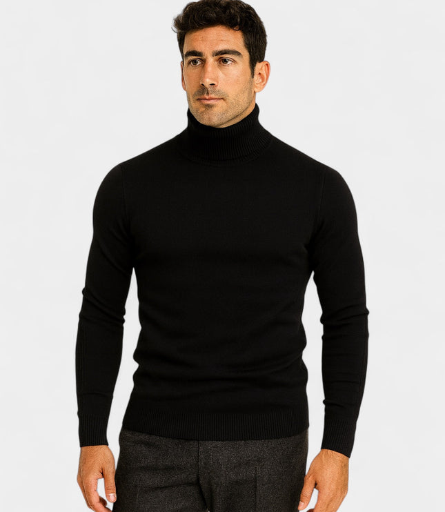 Men's Slim Fit Ribbed Turtleneck Sweater