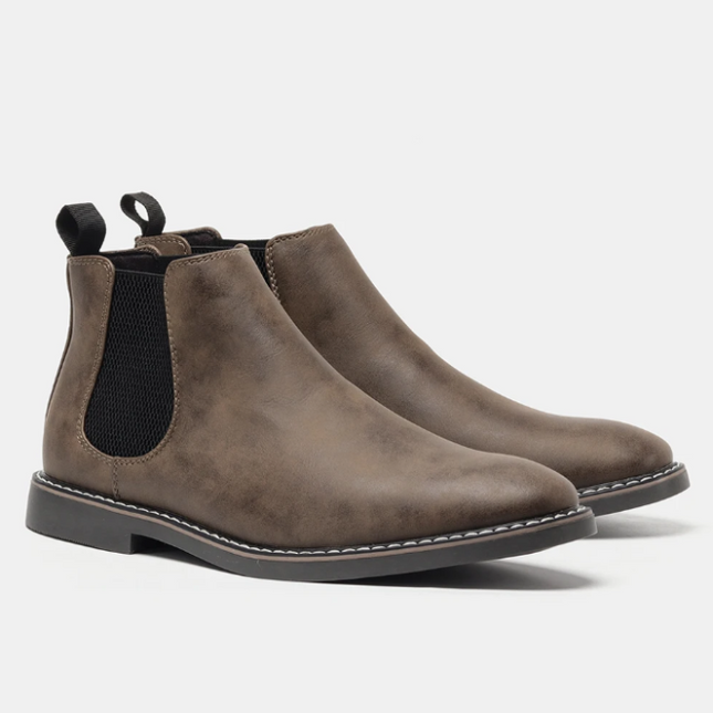Men's Smooth Chelsea Boots with Pull Tab