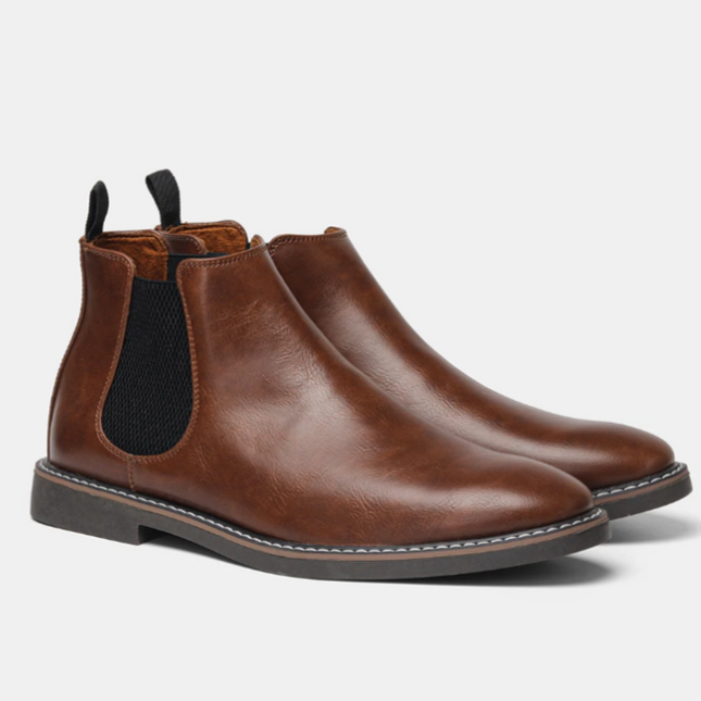 Men's Smooth Chelsea Boots with Pull Tab
