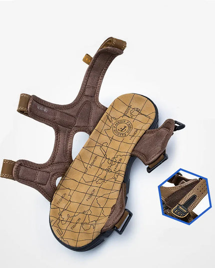 Men's Sport Sandals with Adjustable Hook-and-Loop Straps