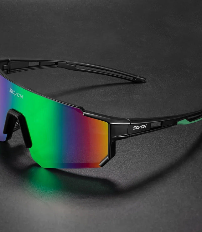 Men's Sport Shield Sunglasses with Mirrored Lens