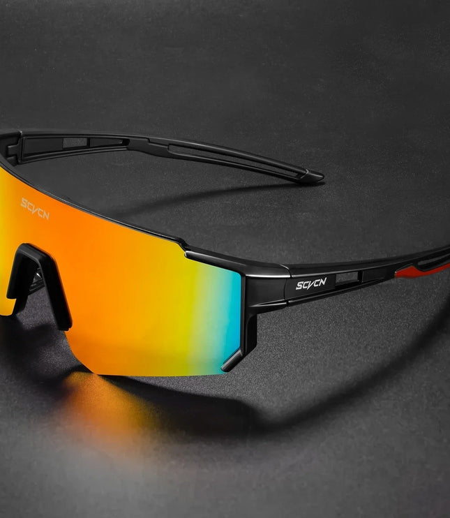 Men's Sport Shield Sunglasses with Mirrored Lens