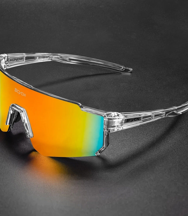Men's Sport Shield Sunglasses with Mirrored Lens