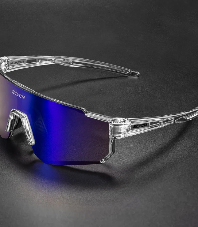Men's Sport Shield Sunglasses with Mirrored Lens