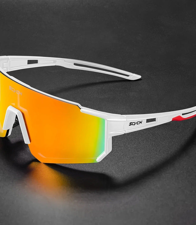 Men's Sport Shield Sunglasses with Mirrored Lens