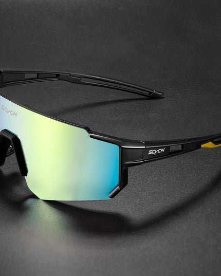 Men's Sport Shield Sunglasses with Mirrored Lens