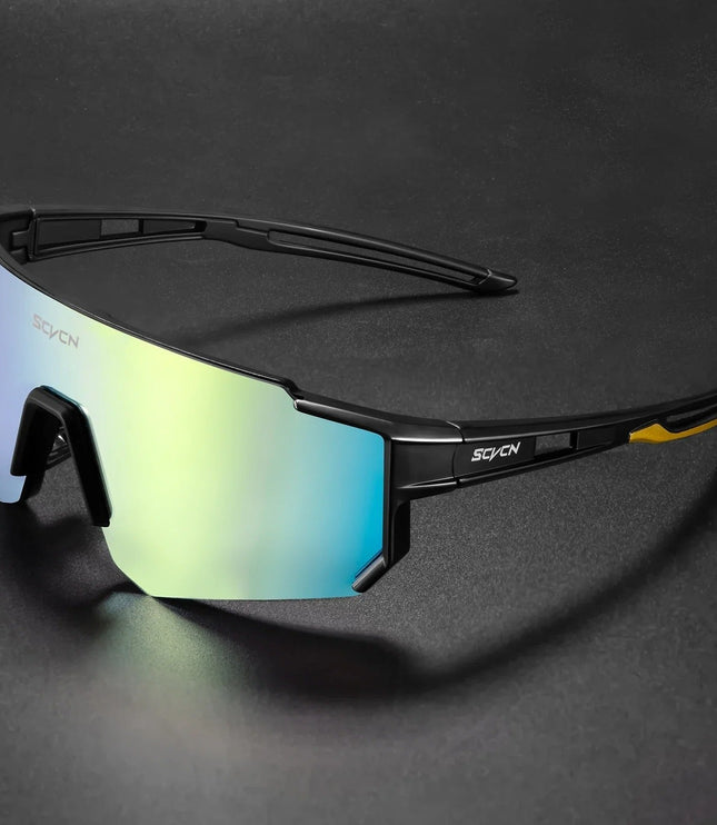 Men's Sport Shield Sunglasses with Mirrored Lens