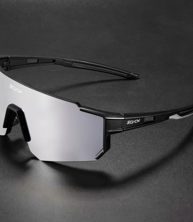 Men's Sport Shield Sunglasses with Mirrored Lens
