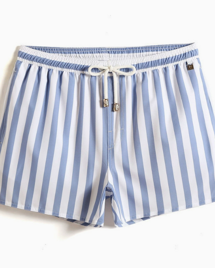 Men's Striped Shorts with an Elastic Drawstring Waist