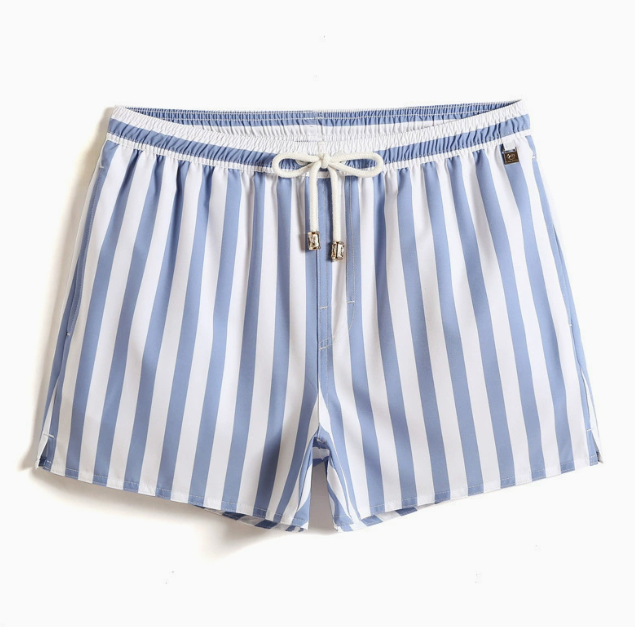 Men's Striped Shorts with an Elastic Drawstring Waist