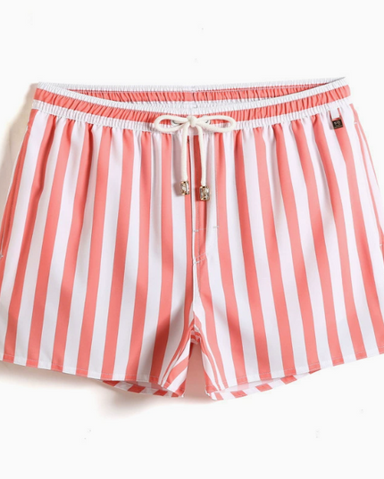 Men's Striped Shorts with an Elastic Drawstring Waist