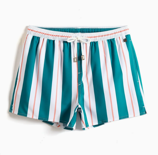 Men's Striped Shorts with an Elastic Drawstring Waist