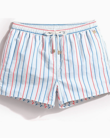 Men's Striped Shorts with an Elastic Drawstring Waist