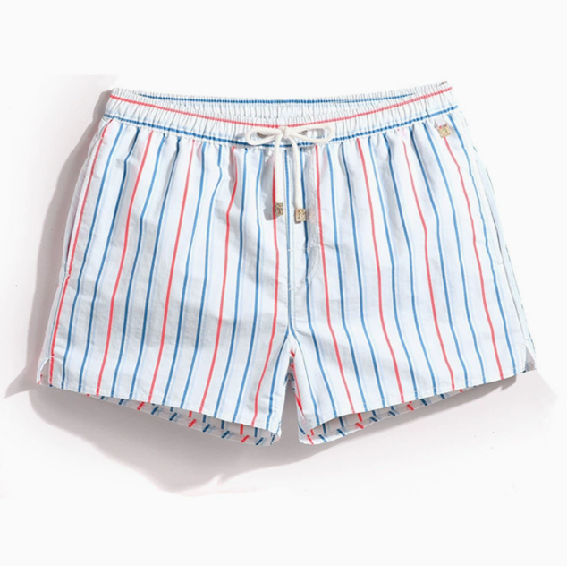 Men's Striped Shorts with an Elastic Drawstring Waist