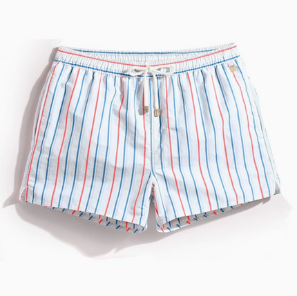 Men's Striped Shorts with an Elastic Drawstring Waist