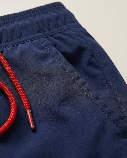 Men's Swim Shorts with a Contrast Waistband and Drawstring