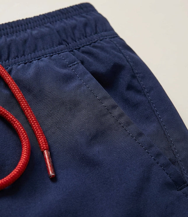 Men's Swim Shorts with a Contrast Waistband and Drawstring