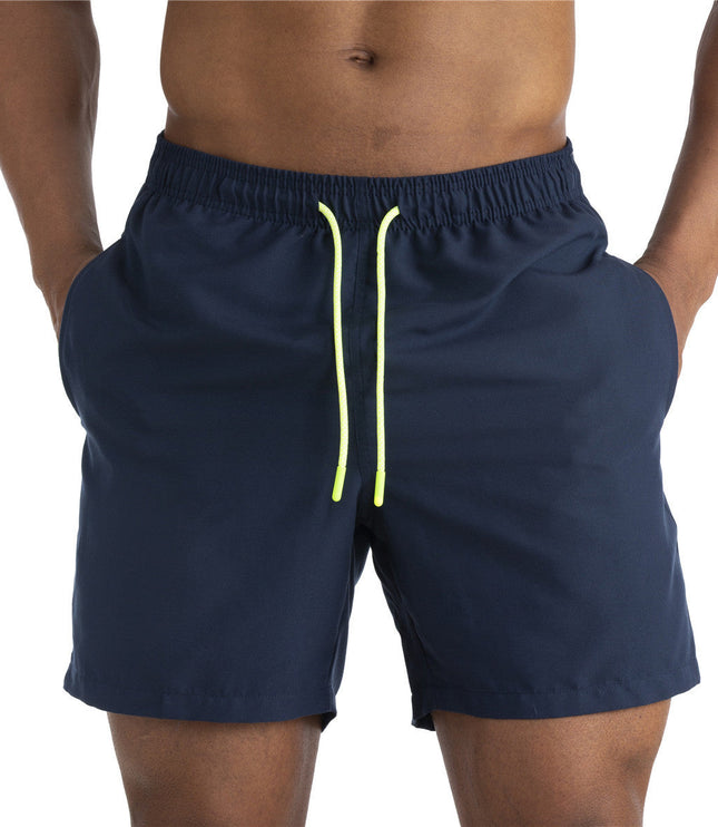 Men's Swim Shorts with a Contrast Waistband and Drawstring
