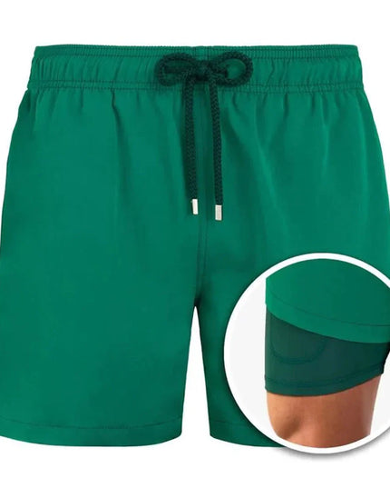 Men's Tropical Print Swim Shorts with Mesh Pocket