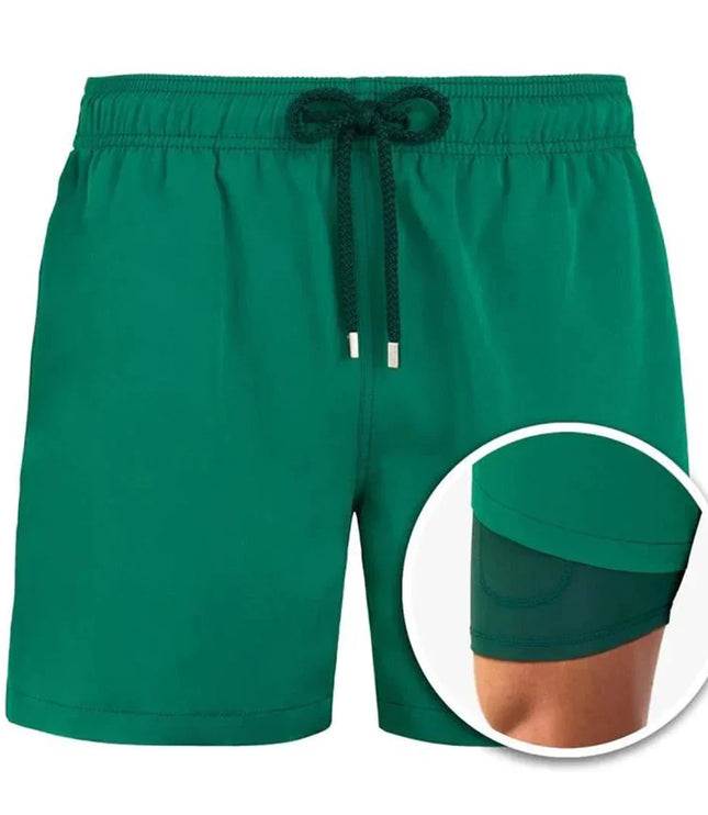 Men's Tropical Print Swim Shorts with Mesh Pocket