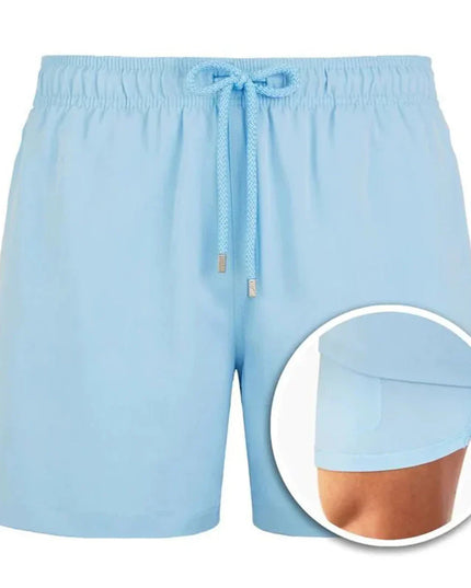 Men's Tropical Print Swim Shorts with Mesh Pocket
