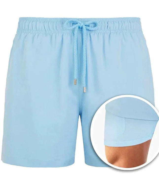 Men's Tropical Print Swim Shorts with Mesh Pocket