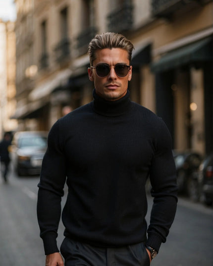 Men's Turtleneck Jumper in a Fine Knit