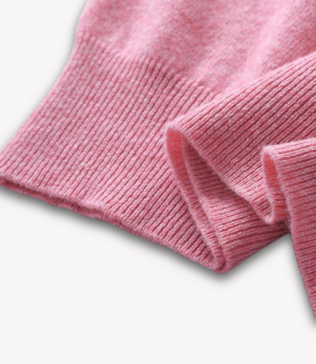 Men's V-Neck Fine-Knit Sweater with Ribbed Cuffs