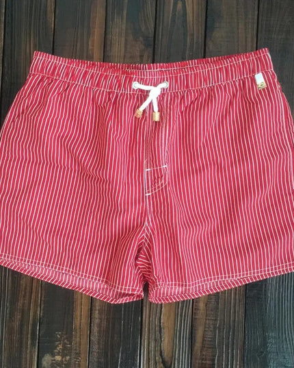 Men's Vertical Stripe Drawstring Swim Shorts