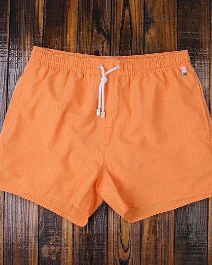Men's Vertical Stripe Drawstring Swim Shorts