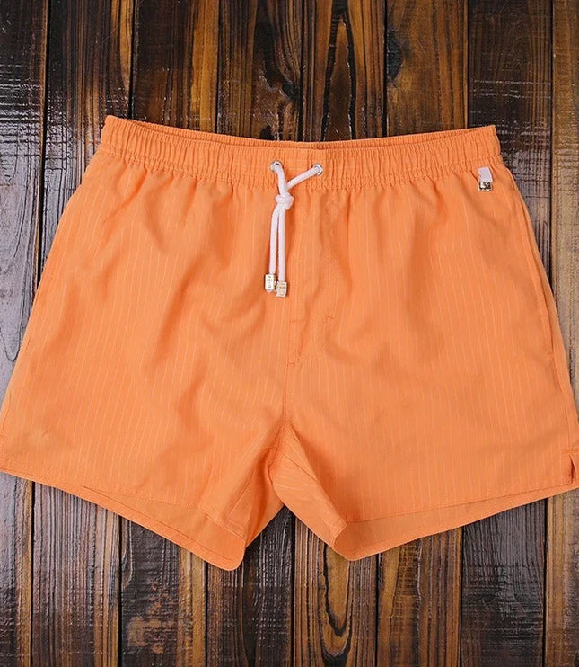 Men's Vertical Stripe Drawstring Swim Shorts