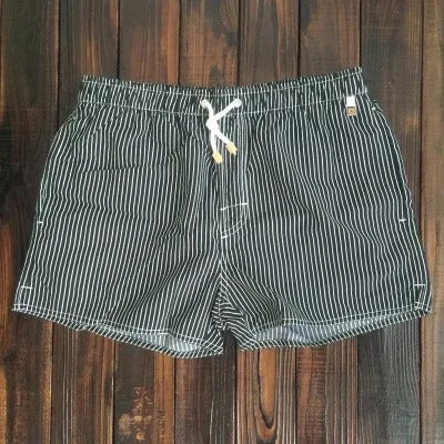 Men's Vertical Stripe Drawstring Swim Shorts
