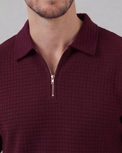 Men's Waffle Knit Polo and Shorts Set