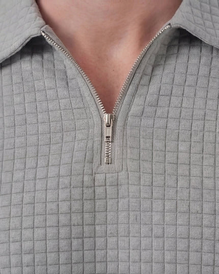 Men's Waffle Knit Polo and Shorts Set