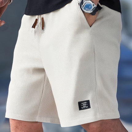 Men's Waffle Knit Shorts with an Elastic Drawstring Waist