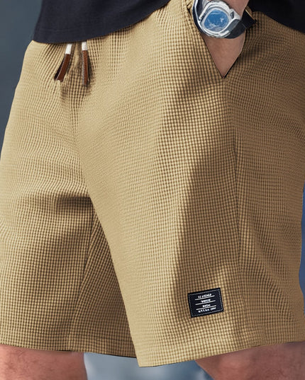 Men's Waffle Knit Shorts with an Elastic Drawstring Waist