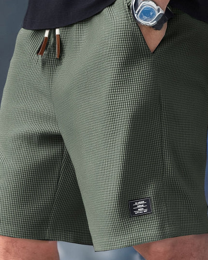 Men's Waffle Knit Shorts with an Elastic Drawstring Waist