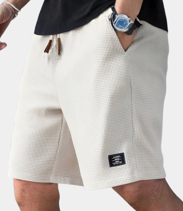 Men's Waffle Knit Shorts with an Elastic Drawstring Waist
