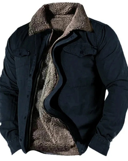 Men's Western Shirt Jacket with Snap Front and Sherpa Lining