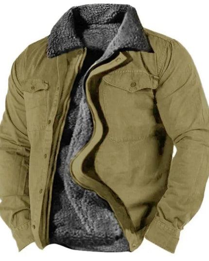Men's Western Shirt Jacket with Snap Front and Sherpa Lining