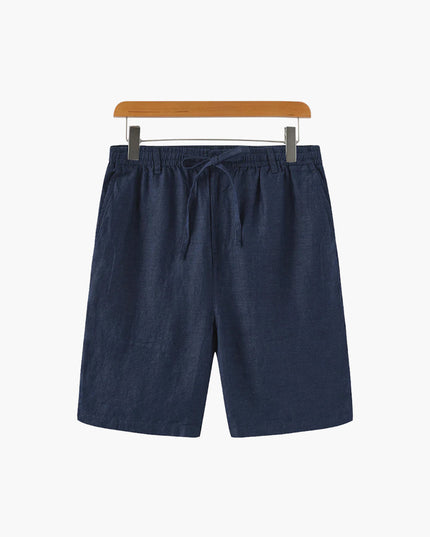 Men's Wide Fit Linen Shorts with Drawstring Waist