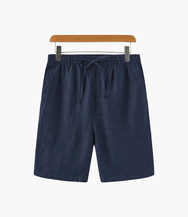 Men's Wide Fit Linen Shorts with Drawstring Waist