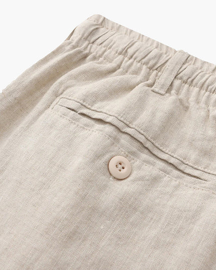 Men's Wide Fit Linen Shorts with Drawstring Waist