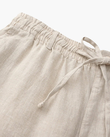 Men's Wide Fit Linen Shorts with Drawstring Waist