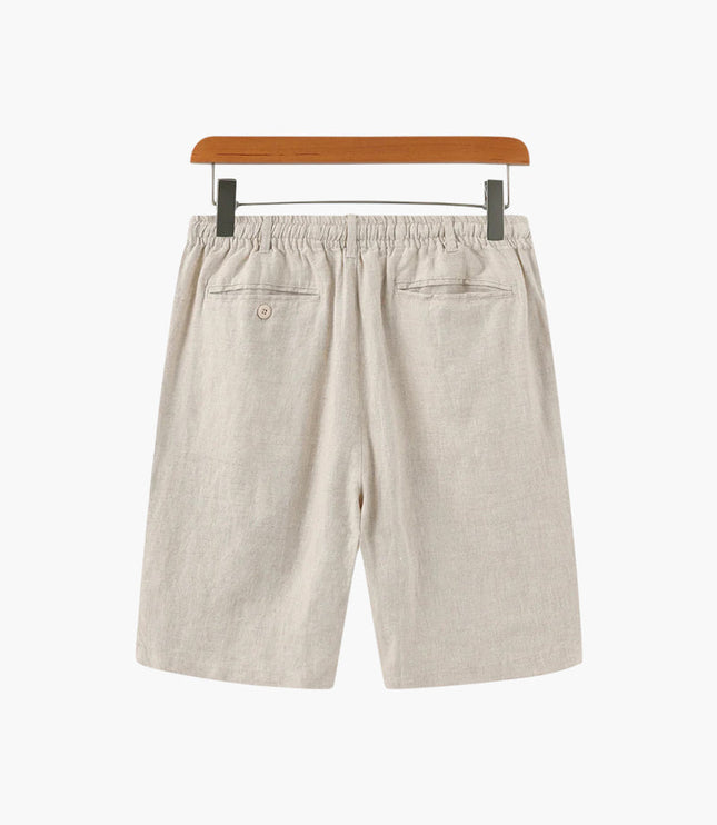 Men's Wide Fit Linen Shorts with Drawstring Waist