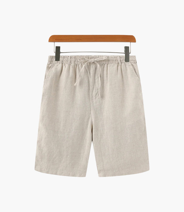 Men's Wide Fit Linen Shorts with Drawstring Waist