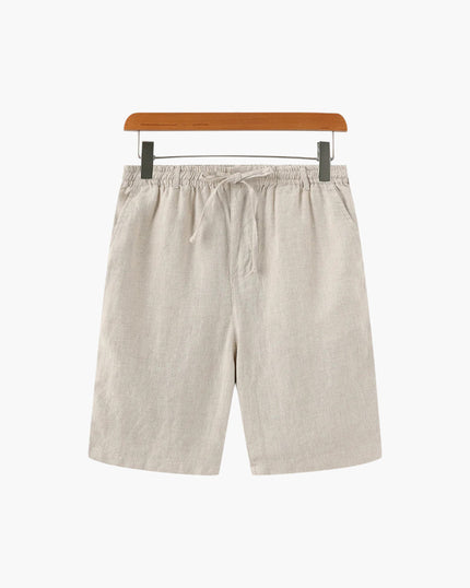Men's Wide Fit Linen Shorts with Drawstring Waist