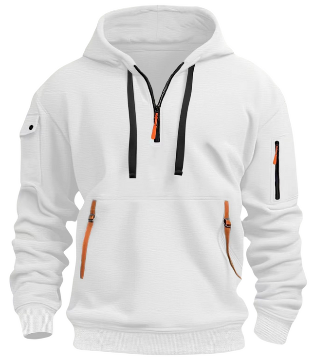 Men's Winter Hoodie with Zip Pockets and Long Sleeve