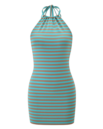 Women's Aqua Satin Ruched Mini Dress Summer Homecoming Party